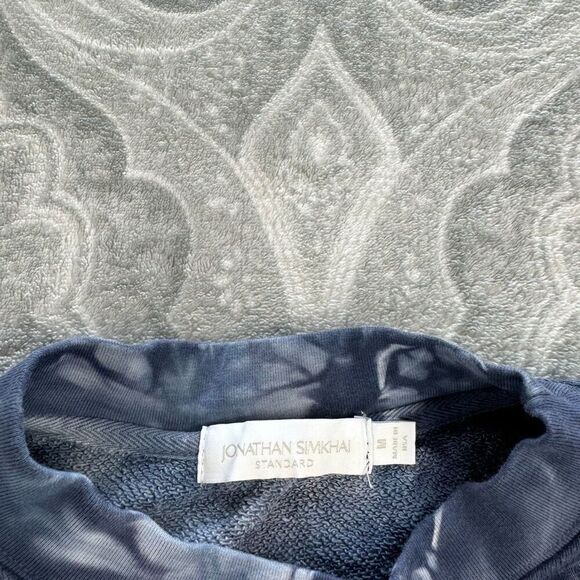 Womens Jonathan Simkhai Standard Cropped Tie-Dye Sweatshirt - Picture 4 of 5